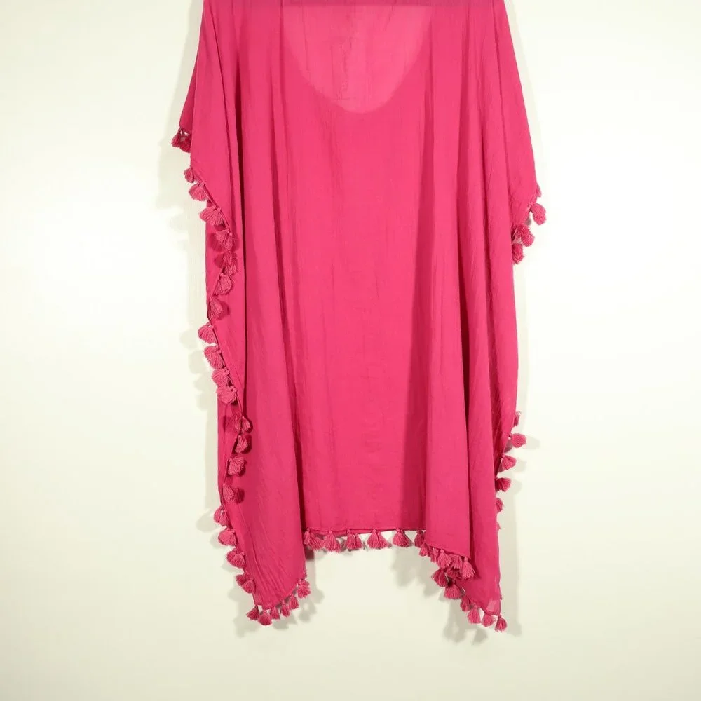 NWT Seafolly X Revolve Amnesia Kaftan in Magenta Haze One Size - Picture 4 of 9